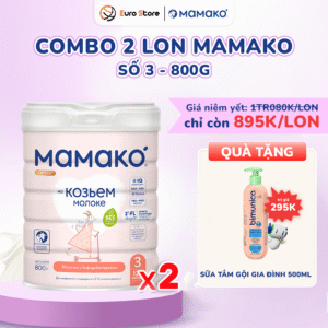 Combo 2 Lon Sữa Dê Công Thức MAMAKO® Premium Số 3 (Bé từ 12 tháng tuổi trở lên) - 800g
