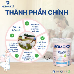 Combo 2 Lon Sữa Dê Công Thức MAMAKO® Premium Số 1 (Bé 0 - 6 tháng tuổi) - 800g 4 Artboard 3 1 sữa dê công thức