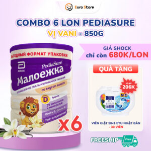 Combo 6 Lon (Nửa Thùng) Sữa Bột Pediasure Nga (850g) - Vị Vani (Dành Cho Bé Từ 1 - 10 Tuổi)