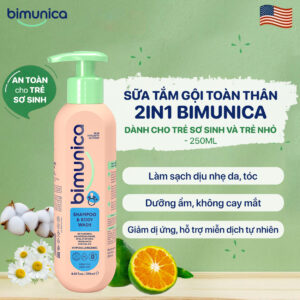 Sữa tắm gội toàn thân 2 trong 1 Bimunica dành cho trẻ sơ sinh và trẻ nhỏ – 250 ml