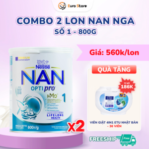 [DATE T8.2027] Combo 2 Lon Sữa Bột Nan Nga Số 1 – 800g (Dành Cho Bé Từ 0 - 6 Tháng Tuổi)