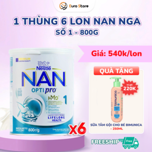 [DATE T8.2027] 1 Thùng 6 Lon Sữa Bột Nan Nga Số 1 – 800g (Dành Cho Bé Từ 0 – 6 Tháng Tuổi)