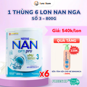 [DATE T8.2027] 1 Thùng 6 Lon Sữa Bột Nan Nga Số 3 – 800g (Dành Cho Bé Từ 12 - 18 Tháng Tuổi)