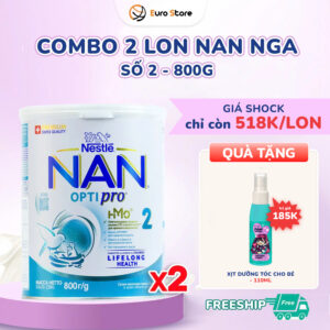 Combo 2 Lon Sữa Bột Nan Nga Số 2 – 800g (Dành Cho Bé Từ 6 - 12 Tháng Tuổi)