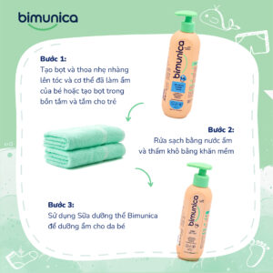 Sữa tắm gội toàn thân 2 trong 1 Bimunica dành cho trẻ sơ sinh và trẻ nhỏ – 250 ml 4 Sua tam goi cho be BIMUNICA 5 1 sữa tắm gội