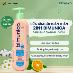 Sữa tắm gội toàn thân 2 trong 1 Bimunica dành cho cả gia đình – 500 ml