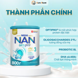 2 Thùng 12 Lon Sữa Bột Nan Nga Số 3 – 800g (Dành Cho Bé Từ 12 - 18 Tháng Tuổi) 6 TPC3 Sữa bột