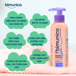 Dung dịch vệ sinh phụ nữ Bimunica Plus – Làm sạch sâu, bảo vệ & duy trì pH, Dưỡng ẩm đa tầng – 250ml 4 cong dung duong am 1536x1536 1