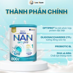 Combo Nan Nga số 3 (800g) & Dung dịch vệ sinh bé gái Bimunica (250ml) 4 thanh phan 1 Dung dịch vệ sinh bé gái