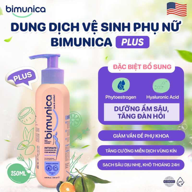 Dung dịch vệ sinh phụ nữ Bimunica Plus – Làm sạch sâu, bảo vệ & duy trì pH, Dưỡng ẩm đa tầng – 250ml 9 z6052099384342 6a56d8a3e2e12689ac00fb7785e1f92b 2