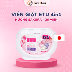 Viên Giặt ETU 4 IN1 Hương Sakura – 36 viên (Dòng cho trẻ em và da nhạy cảm)