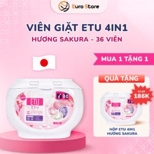 Viên Giặt ETU 4 IN1 Hương Sakura – 36 viên (Dòng cho trẻ em và da nhạy cảm)