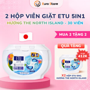 Combo 2 hộp viên giặt ETU 5in1 Hương The North Island – 30 viên (Dòng Premium)