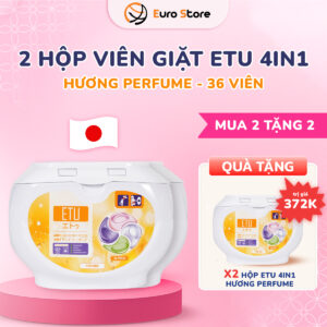 Combo 2 hộp viên giặt ETU 4in1 Hương Perfume – 36 viên (Dòng dịu nhẹ)
