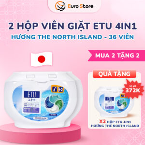 Combo 2 hộp viên giặt ETU 4in1 Hương The North Island – 36 viên (Dòng thơm mát)