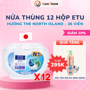 Nửa Thùng 12 Hộp Viên Giặt ETU 4 IN1 Hương The North Island – 36 viên (Dòng Thơm mát)