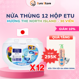 Nửa thùng 12 Hộp Viên Giặt ETU 5IN1 Hương The North Island Premium – 30 viên (Dòng Premium)