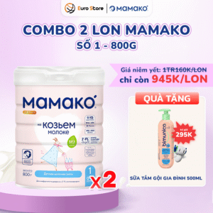 Combo 2 Lon Sữa Dê Công Thức MAMAKO® Premium Số 1 (Bé 0 - 6 tháng tuổi) - 800g