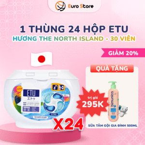 Một thùng 24 Hộp Viên Giặt ETU 5IN1 Hương The North Island Premium – 30 viên (Dòng Premium)