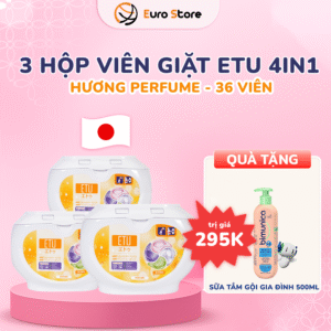 Trang Chủ 123 Combo 3 Hộp Viên Giặt ETU 4 IN1 Hương Perfume – 36 viên (Dòng Dịu nhẹ)