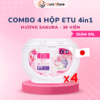 Combo 4 Hộp Viên Giặt ETU 4 IN1 Hương Sakura – 36 viên (Dòng cho trẻ em và da nhạy cảm)