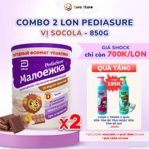 Combo 2 Lon Sữa Bột Pediasure Nga (850g) - Vị Socola (Dành Cho Bé Từ 1 - 10 Tuổi)