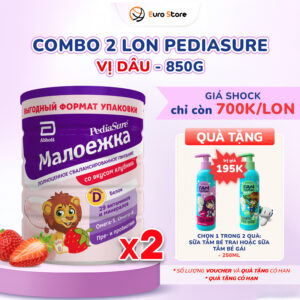 Combo 2 Lon Sữa Bột Pediasure Nga (850g) - Vị Dâu (Dành Cho Bé Từ 1 - 10 Tuổi)