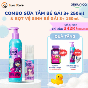 Trang Chủ 101 Combo Sữa tắm bé gái (250ml) và Bọt vệ sinh Bimunica FantoMiki (150ml) cho bé từ 3+