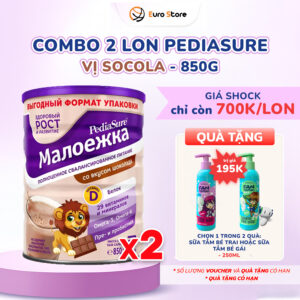 Combo 2 Lon Sữa Bột Pediasure Nga (850g) - Vị Socola (Dành Cho Bé Từ 1 - 10 Tuổi)