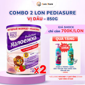 Combo 2 Lon Sữa Bột Pediasure Nga (850g) - Vị Dâu (Dành Cho Bé Từ 1 - 10 Tuổi)