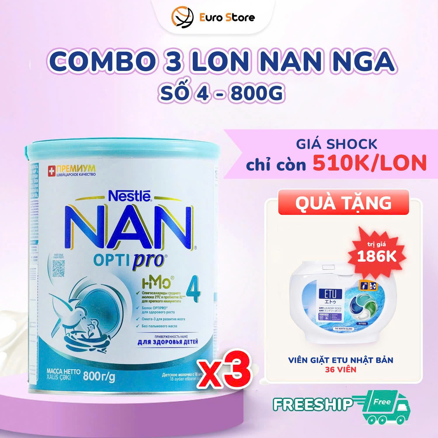 3-4 3 4 Sữa bột Nan Nga