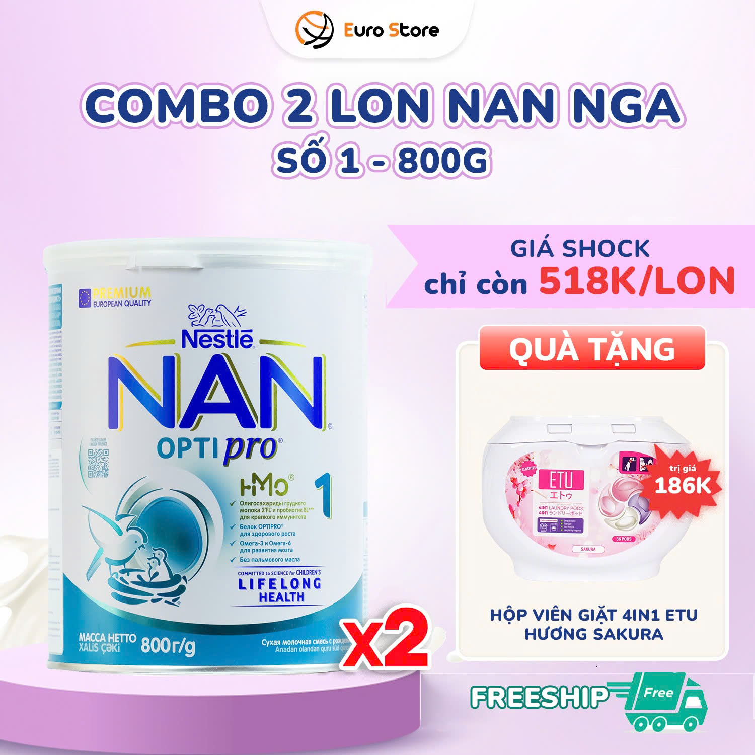 COMBO 2 NAN 1 COMBO 2 NAN 1 Sữa bột Nan Nga