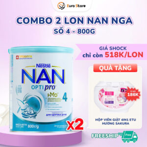 Combo 2 Lon Sữa Bột Nan Nga Số 4 – 800g (Dành Cho Bé Từ Trên 18 Tháng Tuổi)