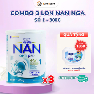 [DATE T8.2027] Combo 3 lon Sữa Bột Nan Nga Số 1 – 800g (Dành Cho Bé Từ 0 - 6 Tháng Tuổi)