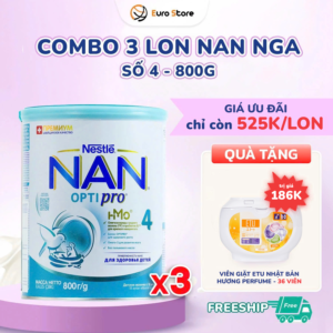 Combo 3 lon Sữa Bột Nan Nga Số 4 – 800g (Dành Cho Bé Từ Trên 18 Tháng Tuổi)