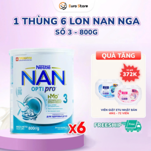 [DATE T8.2027] 1 Thùng 6 Lon Sữa Bột Nan Nga Số 3 – 800g (Dành Cho Bé Từ 12 - 18 Tháng Tuổi)