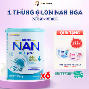 [DATE T8.2027] 1 Thùng 6 Lon Sữa Bột Nan Nga Số 4 – 800g (Dành Cho Bé Từ 18 Tháng Tuổi)
