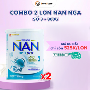 Combo 2 Lon Sữa Bột Nan Nga Số 3 – 800g (Dành Cho Bé Từ 12 - 18 Tháng Tuổi)