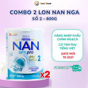 [DATE T8.2027] Combo 2 Lon Sữa Bột Nan Nga Số 2 – 800g (Dành Cho Bé Từ 6 - 12 Tháng Tuổi)