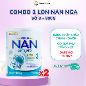 [DATE T8.2027] Combo 2 Lon Sữa Bột Nan Nga Số 3 – 800g (Dành Cho Bé Từ 12 - 18 Tháng Tuổi)