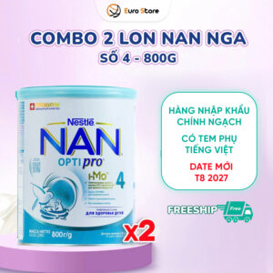 [DATE T8.2027] Combo 2 Lon Sữa Bột Nan Nga Số 4 – 800g (Dành Cho Bé Từ Trên 18 Tháng Tuổi)