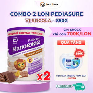 Combo 2 Lon Sữa Bột Pediasure Nga (850g) - Vị Socola (Dành Cho Bé Từ 1 - 10 Tuổi)