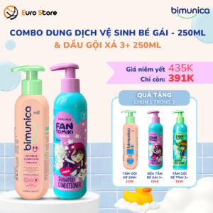 Combo Dung dịch vệ sinh bé gái & Dầu gội xả 3+ - 250ml