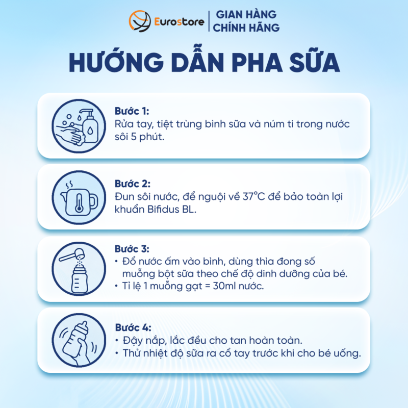 5. Pha sua Sữa bột