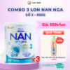 Combo 3 lon Sữa Bột Nan Nga Số 2 – 800g (Dành Cho Bé Từ 6 - 12 Tháng Tuổi)