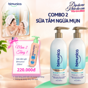 Combo 2 Sữa Tắm Hỗ Trợ Làm Sạch (Mụn Lưng) Acid Therapy Chiết Xuất Liễu Trắng Bimunica Skin Beauty 470ml — Tặng Dung Dịch Vệ Sinh Phụ Nữ Daily Eosidin™ 250ml